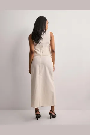SELECTED - Slflexia Mw White Denim Column Skir