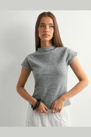 Pieces® - Pcfamilla Ss Mock Neck Knit Top D2D