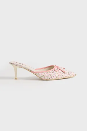 Nelly - Printed Pointy Bow Mule