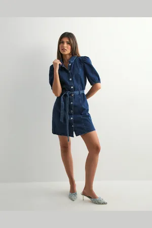 ONLY - Onlvibbe Ss Belt Dnm Dress Mbd Noos