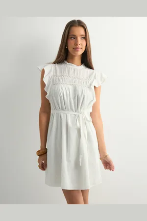 VERO MODA - Vmtrine Sl Short Lace Dress Wvn Ga