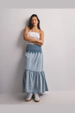 Gina Tricot - Smock flounce denim skirt