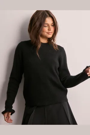 SELECTED - Slflulu Ls Knit Frill Cuff O-Neck N
