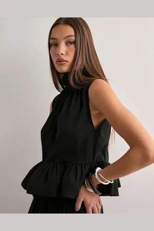 By Malina - Lune halterneck frilled hem blouse