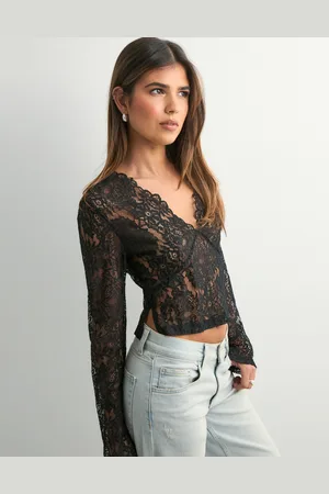Pieces® - Pcamina Ls Lace Top Jrs Kca
