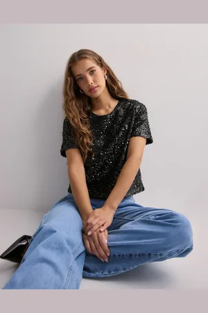 Pieces® - Pcserena Sequin Ss O-Neck Top Mm