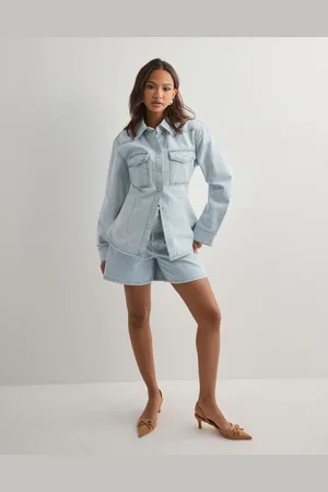By Malina - Anthea fitted waist denim shirt