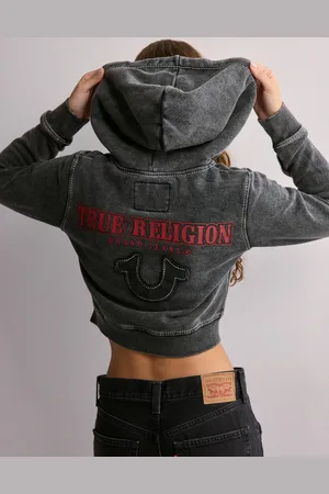 True Religion - Big t Shrunken Zip Up Hoodie