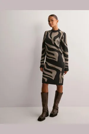 Object - Objray L/S Knit Dress Aop Noos