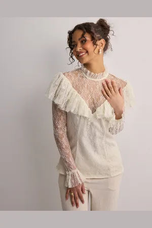 By Malina - Joelle polo neck lace top