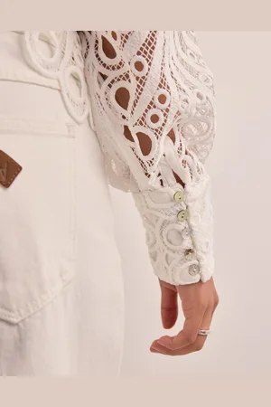 VERO MODA - Vmnikki Lace Ls V-Neck Top Wvn