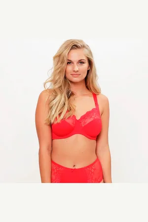 LingaDore Daily Plus Size kaarituelliset rintaliivit, punainen