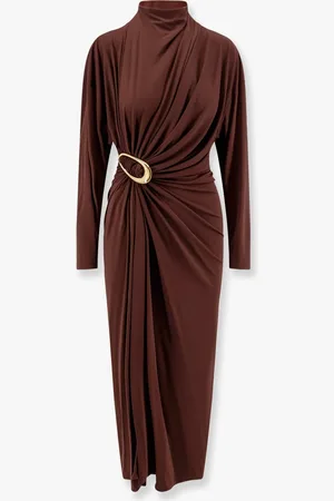 Bottega Veneta Viscose dress with drapery and metal detail - - gender_Woman