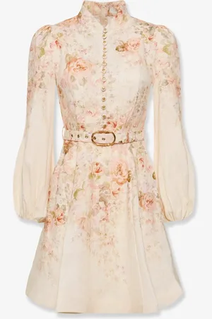 ZIMMERMANN Linen dress with floral print and back zip - - gender_Woman