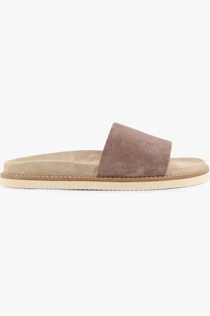 Brunello Cucinelli Suede slide with logo print - - gender_Man