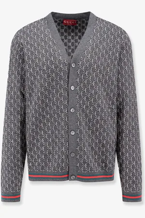 Gucci Wool and silk cardigan with gg motif - - gender_Man