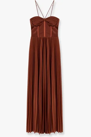 Pinko Cicogna pleated long dress with bustier detail - - gender_Woman