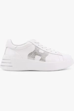 Hogan Leather sneakers with rhinestone logo on the side - - gender_Woman