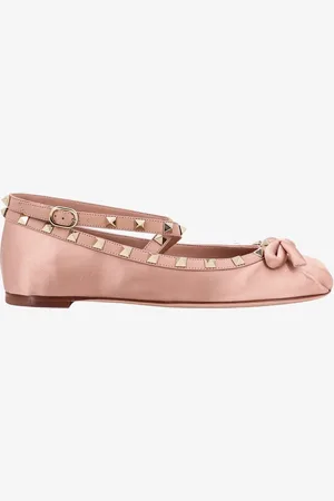 VALENTINO GARAVANI Satin ballerinas with iconic studs - - gender_Woman