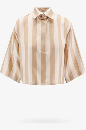 Fendi Crop fit pequin silk shirt - - gender_Woman
