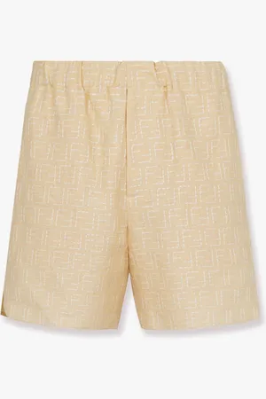 Fendi Jacquard linen and cotton bermuda shorts with all-over ff motif - - gender_Man
