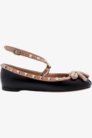 VALENTINO GARAVANI Patent leather ballerinas with iconic studs - - gender_Woman