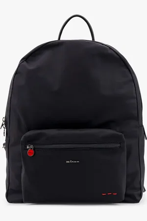 Kiton Nylon backpack with metal logo on the bottom - - gender_Man