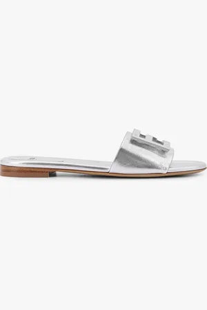 Fendi Laminated leather sandals with logo on the front - - gender_Woman