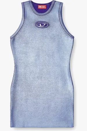 Diesel M-caddix viscose blend dress with frontal logo - - gender_Woman