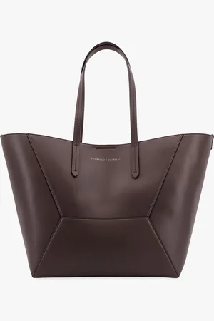 Brunello Cucinelli Leather shoulder bag with frontal logo - - gender_Woman