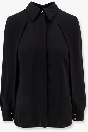 Elisabetta Franchi Viscose shirt with gold metal button - - gender_Woman