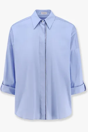 Brunello Cucinelli Cotton blend shirt with monili profile - - gender_Woman