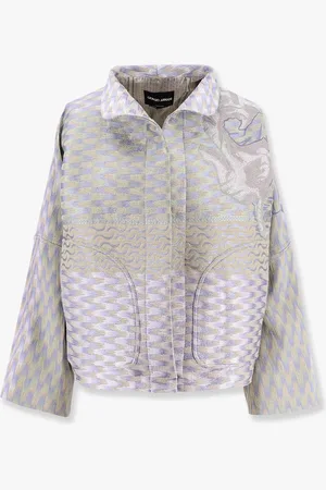 Giorgio Armani Jacquard hemp, linen and silk caban - - gender_Woman