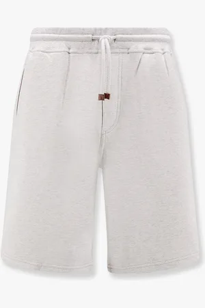 Brunello Cucinelli Cotton blend bermuda shorts with leather profiles - - gender_Man