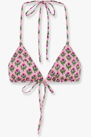 MC2 SAINT BARTH Leah nylon bikini top with radical flowers print - - gender_Woman
