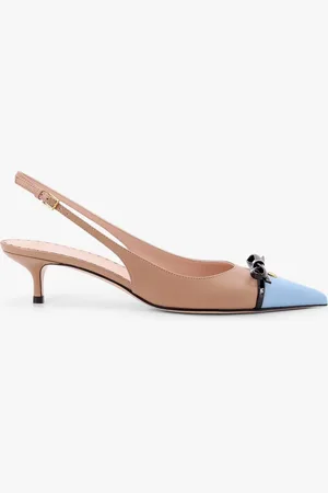 VALENTINO GARAVANI Leather slingback with vlogo signature detail - - gender_Woman