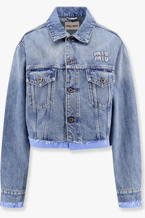 Miu Miu Denim jacket with frontal logo - - gender_Woman