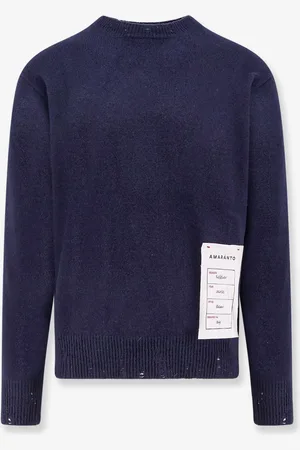 AMARANTO Wool and cashmere sweater with logoed label - - gender_Man