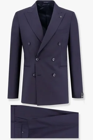 TAGLIATORE Wool suit with peak lapel and removable brooch iconic detail - - gender_Man