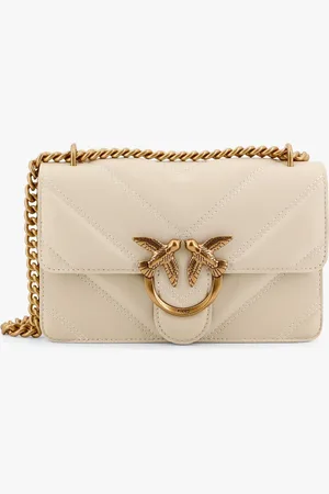 Pinko Matelassé leather shoulder bag with love birds buckle - - gender_Woman