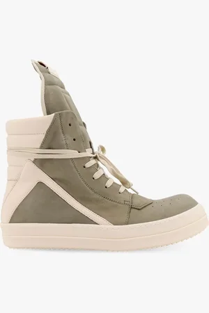 Rick Owens Geobasket leather sneakers with maxi tongue - - gender_Man