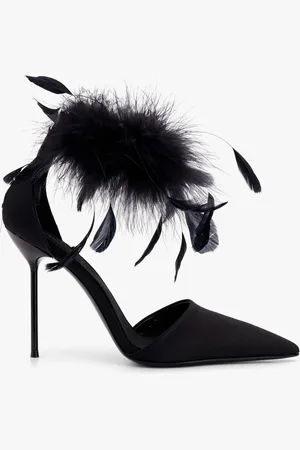 PARIS TEXAS Lidia satin sandals with feather detail - - gender_Woman