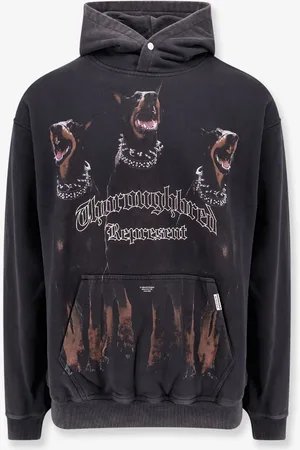 Represent Cotton sweatshirt with frontal thoroughbred print - - gender_Man