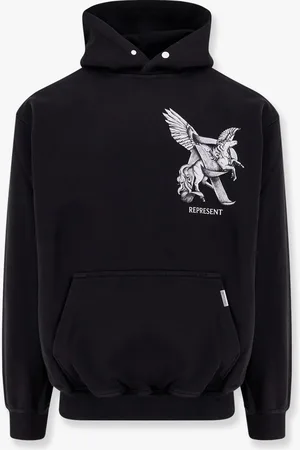 Represent Elegance motion cotton sweatshirt with logo on the front and on the back - - gender_Man