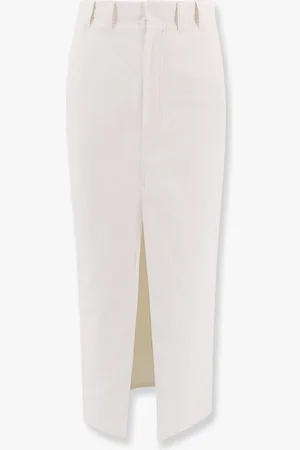 Brunello Cucinelli Cotton and linen skirt with diagonal motif - - gender_Woman