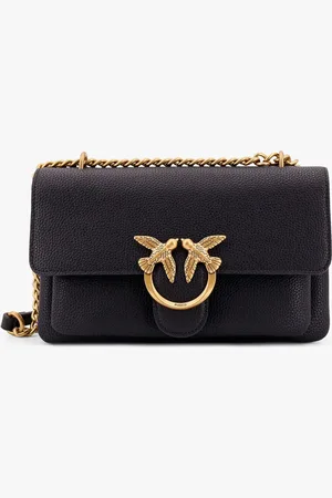 Pinko Leather shoulder bag with metal love birds buckle - - gender_Woman