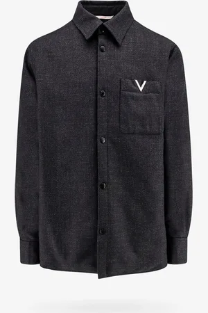 VALENTINO Virgin wool jacket with metal v-detail - - gender_Man