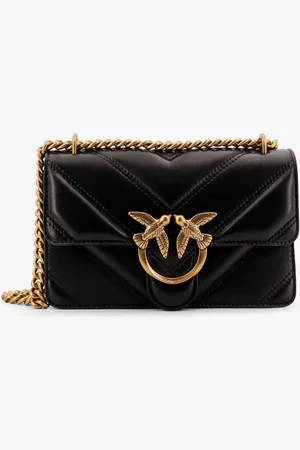 Pinko Matelassé leather shoulder bag with love birds buckle - - gender_Woman