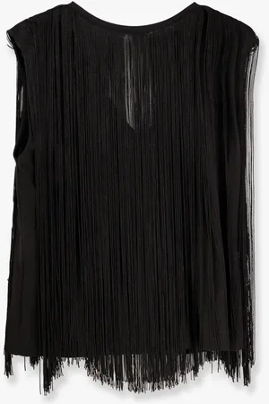 NUDE Cotton and viscose top with fringes - - gender_Woman