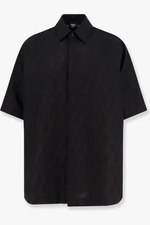 Fendi Jacquard linen and cotton shirt with all-over ff embroidery - - gender_Man